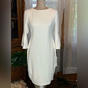 Calvin Klein 3/4 Bell Sleeve Sheath Dress